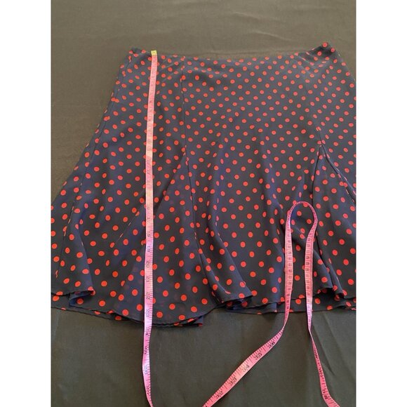 CHAPS Flare Skirt Women's XL Lined Blue Red Polka dots Flowy Career Casual - Picture 5 of 6